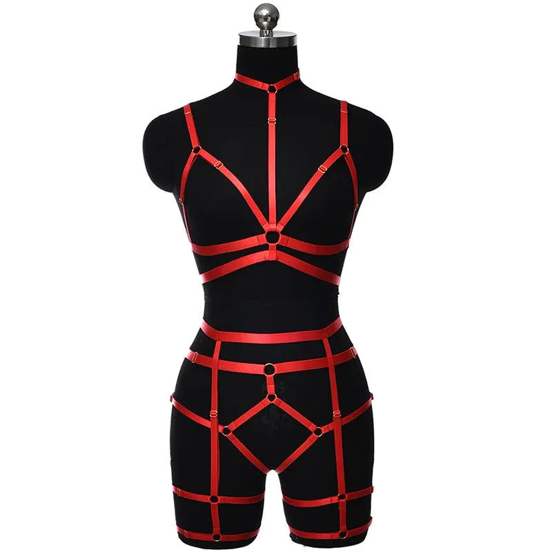 Metallic Colours Elastic Harness Body Cage