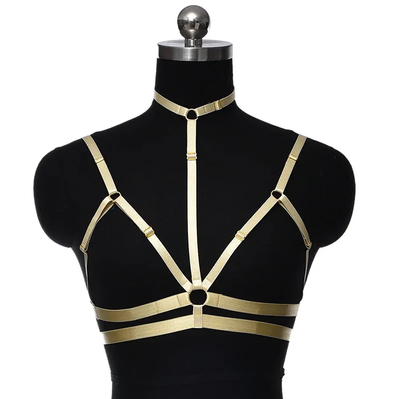 Metallic Colours Elastic Harness Body Cage