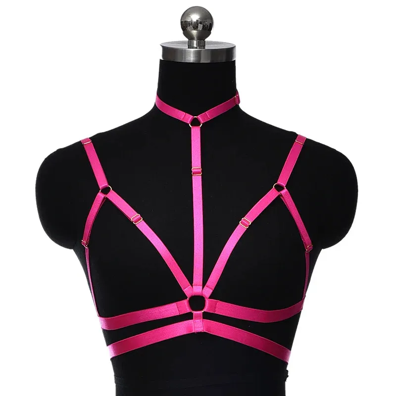 Metallic Colours Elastic Harness Body Cage