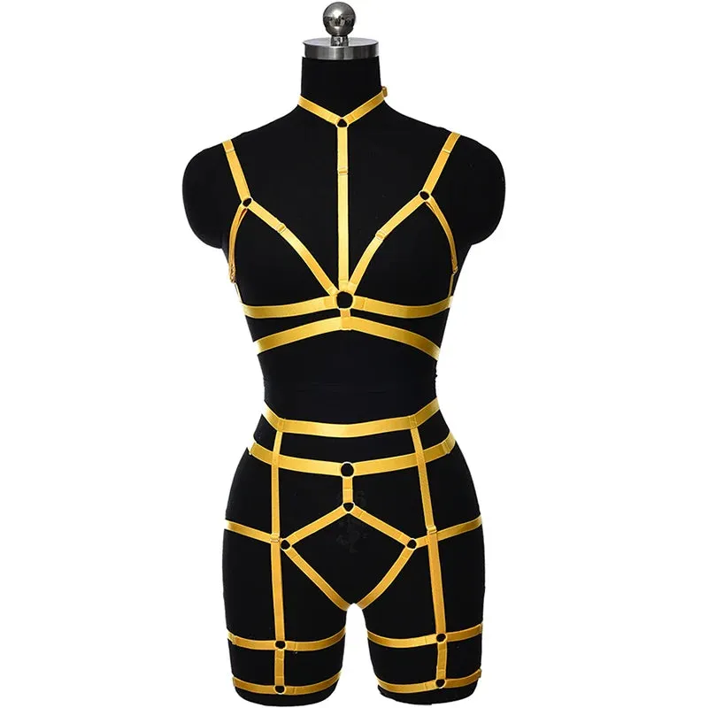 Metallic Colours Elastic Harness Body Cage
