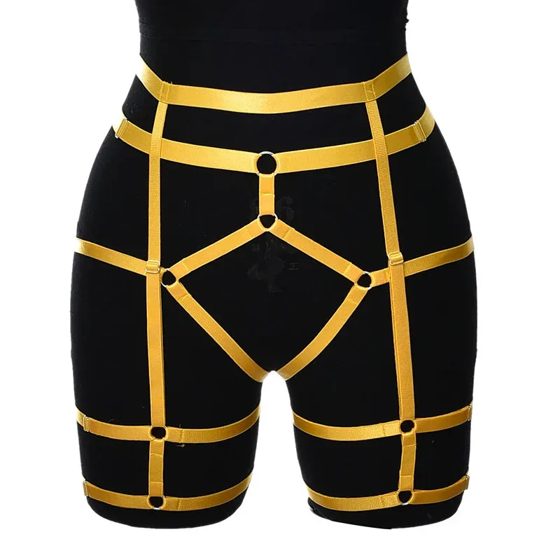 Metallic Colours Elastic Harness Body Cage