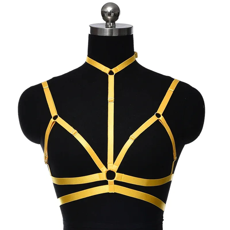 Metallic Colours Elastic Harness Body Cage