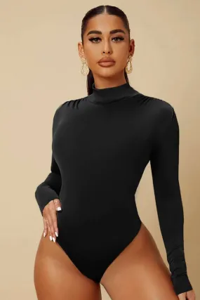 Mock Neck Lined Basic Bodysuit
