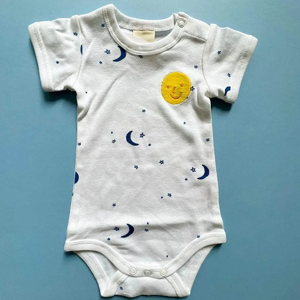 Moon and Stars Organic Cotton Baby Bodysuit