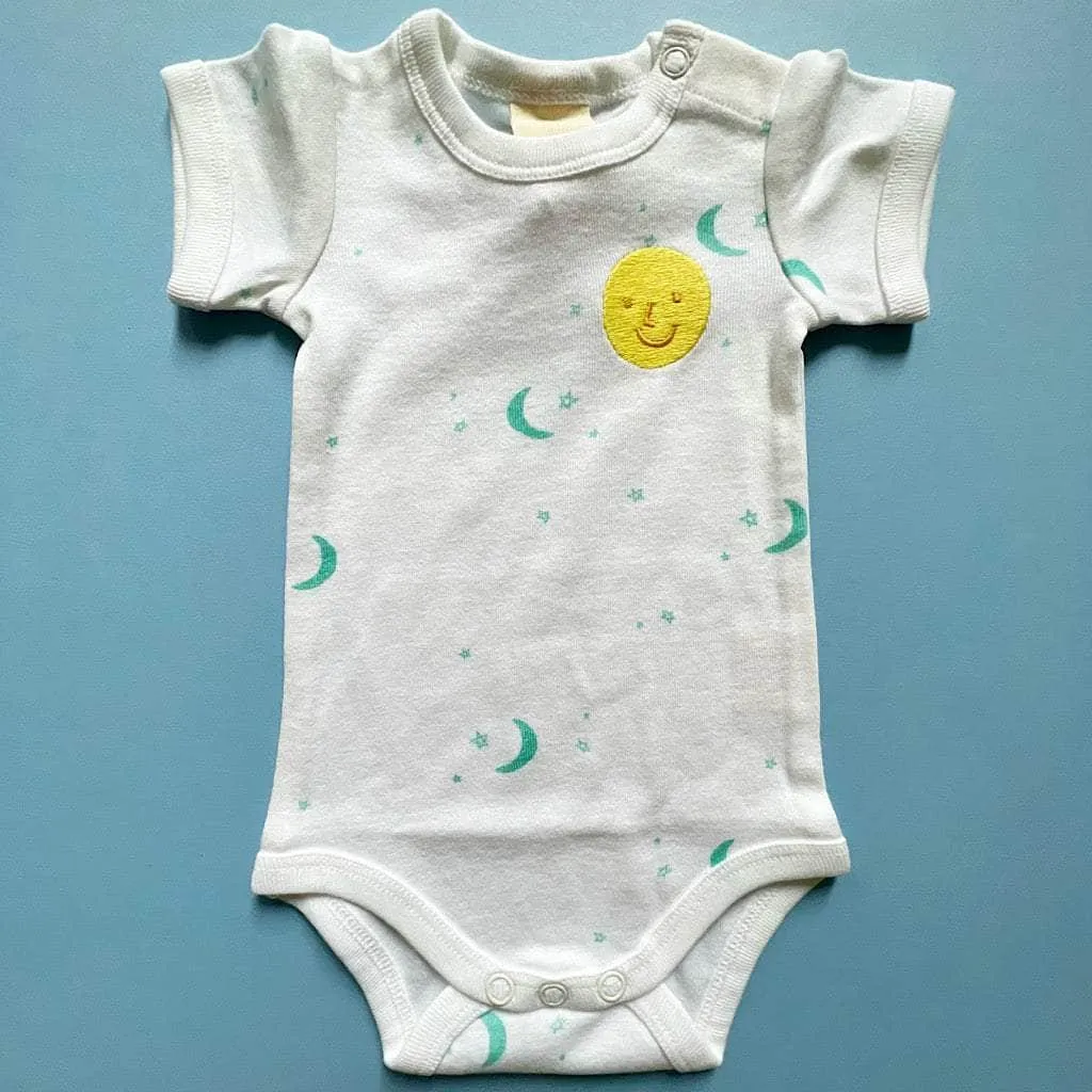 Moon and Stars Organic Cotton Baby Bodysuit
