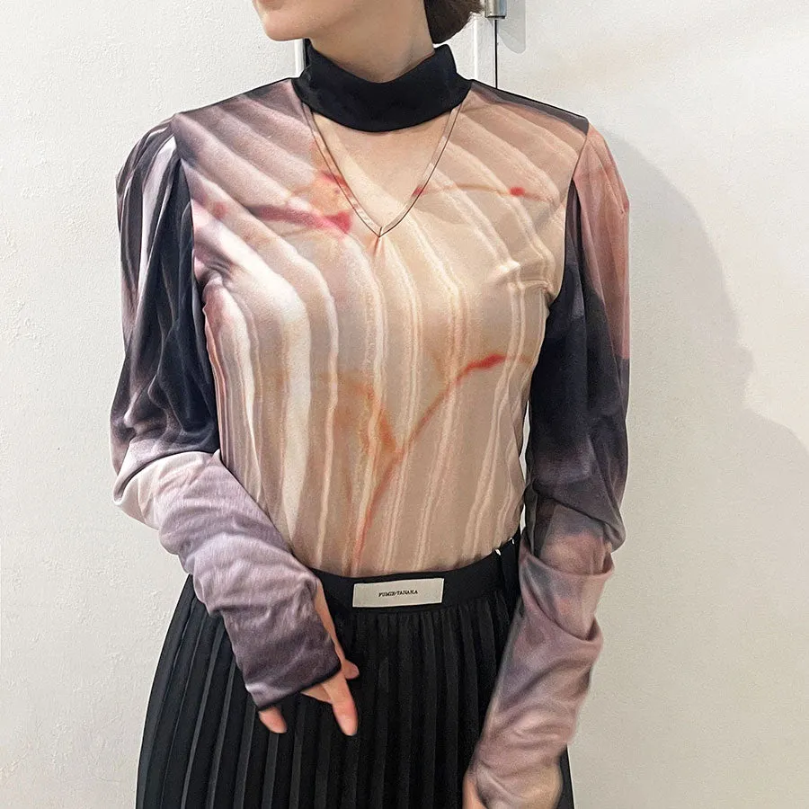 【mukasa/ムカサ】<br>RARE STONE PRINT BODYSUIT <br>MU-0408