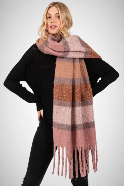 Multi Color Striped Blanket Scarf