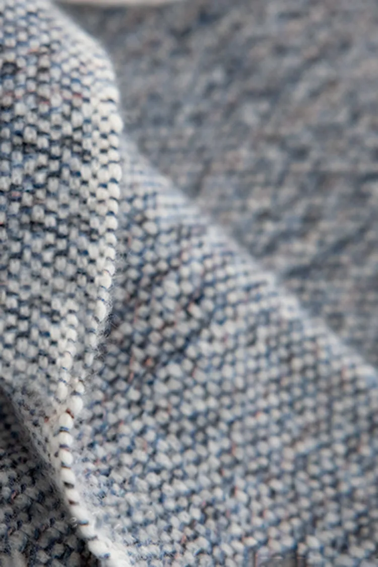 Multi-colored Yarn Textured Woven Fringed 100 Cashmere Scarf