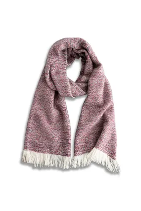 Multi-colored Yarn Textured Woven Fringed 100 Cashmere Scarf