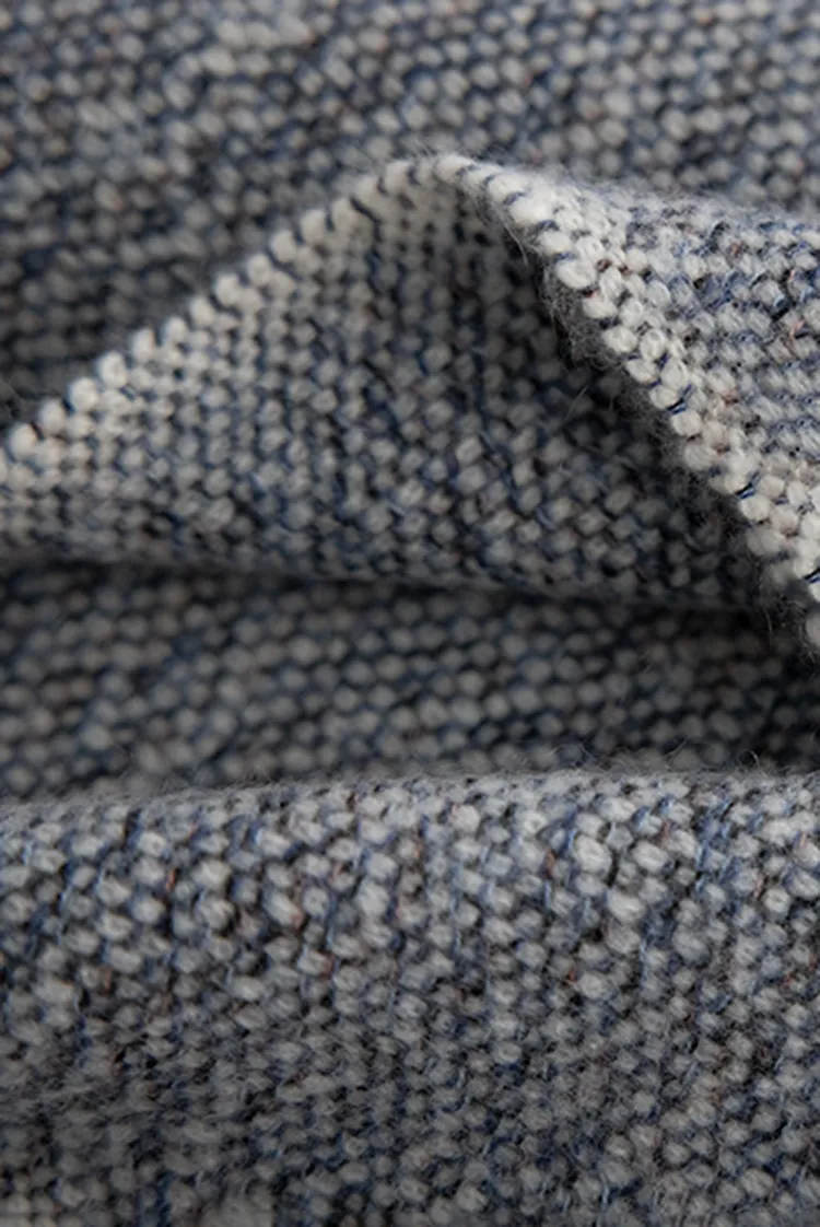 Multi-colored Yarn Textured Woven Fringed 100 Cashmere Scarf