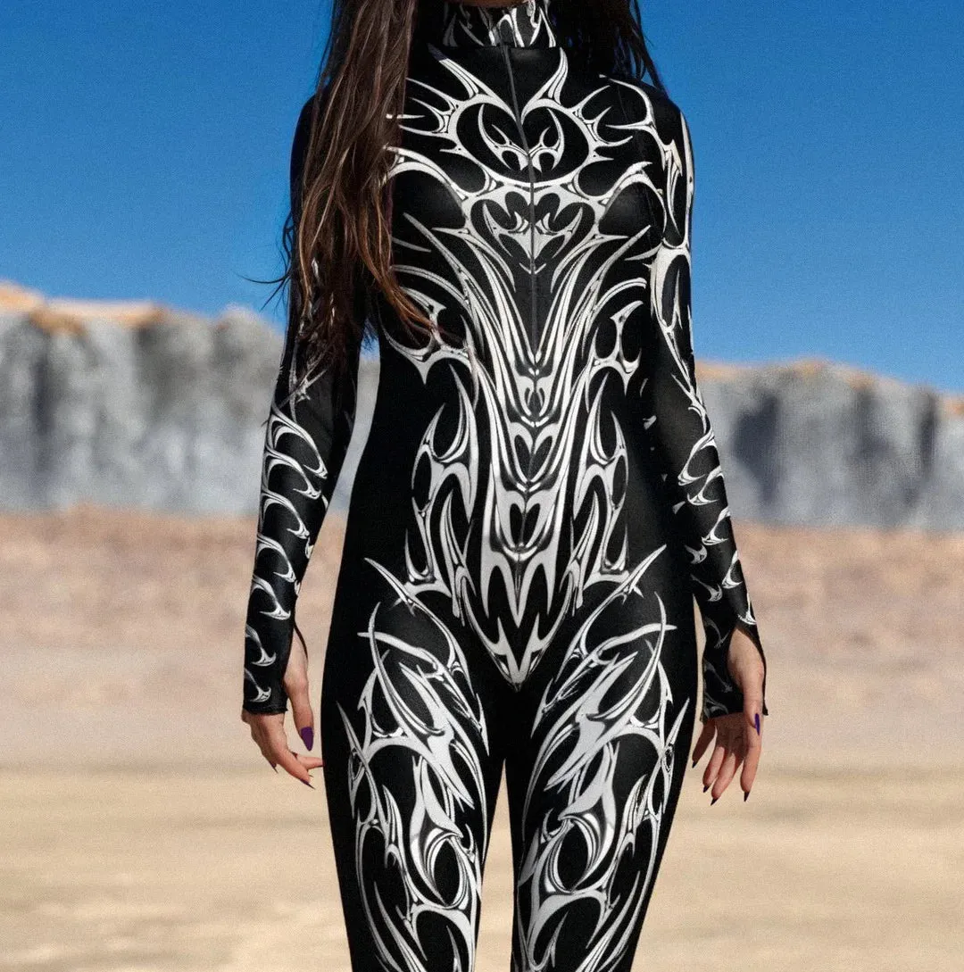 Multicolour Goddess Jumpsuit Cosplay Rave Festival Party Outfit