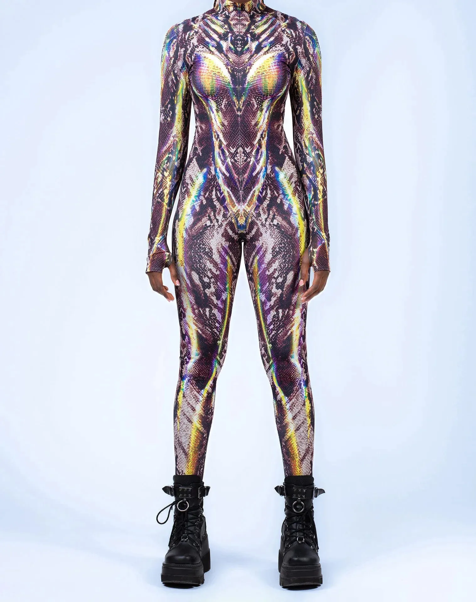 Multicolour Goddess Jumpsuit Cosplay Rave Festival Party Outfit