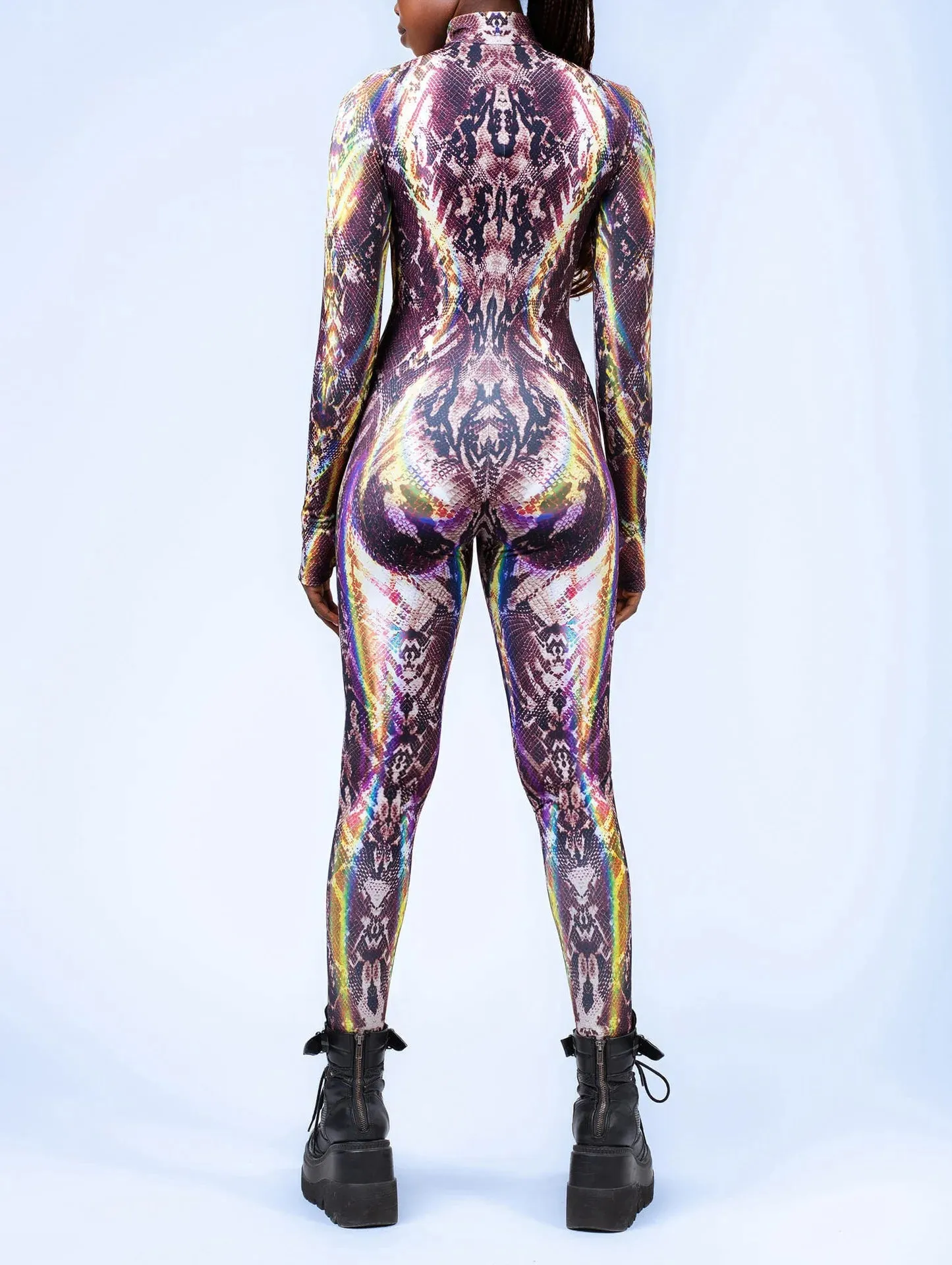 Multicolour Goddess Jumpsuit Cosplay Rave Festival Party Outfit