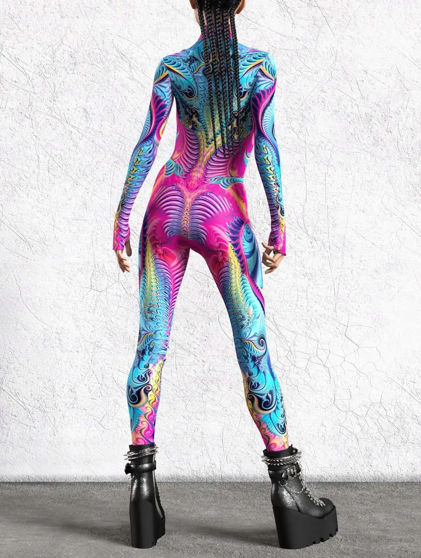 Multicolour Goddess Jumpsuit Cosplay Rave Festival Party Outfit