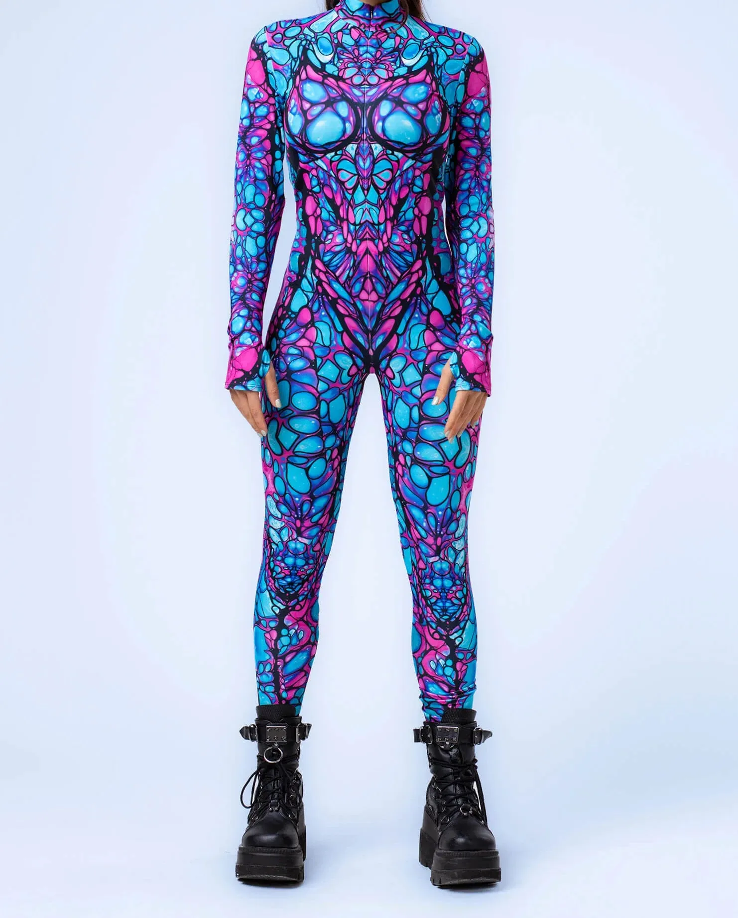 Multicolour Goddess Jumpsuit Cosplay Rave Festival Party Outfit