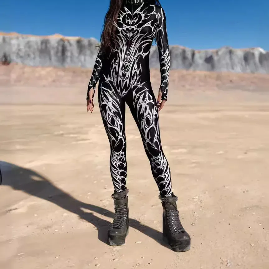 Multicolour Goddess Jumpsuit Cosplay Rave Festival Party Outfit