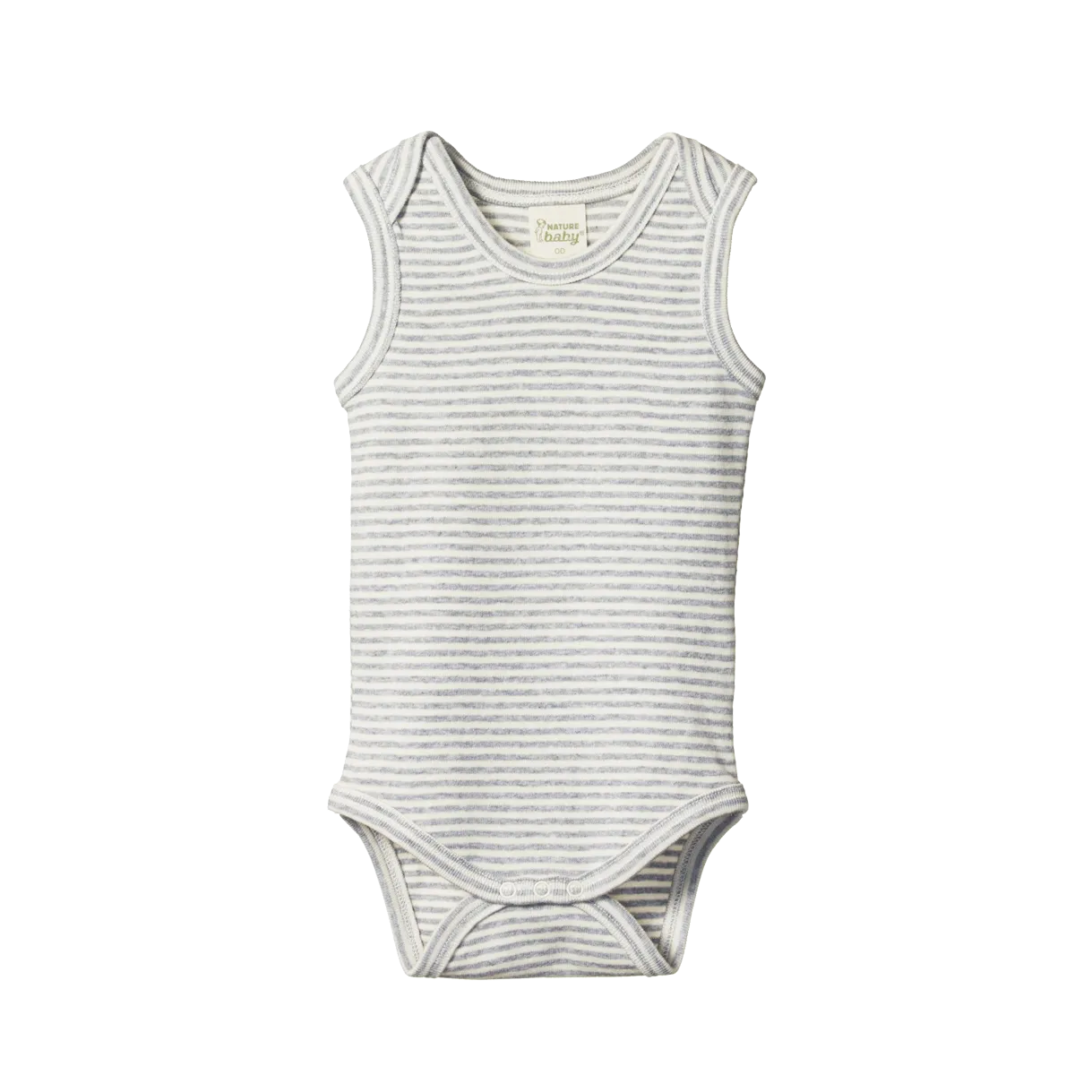 Nature Baby Singlet Bodysuit - Grey Marl Stripe