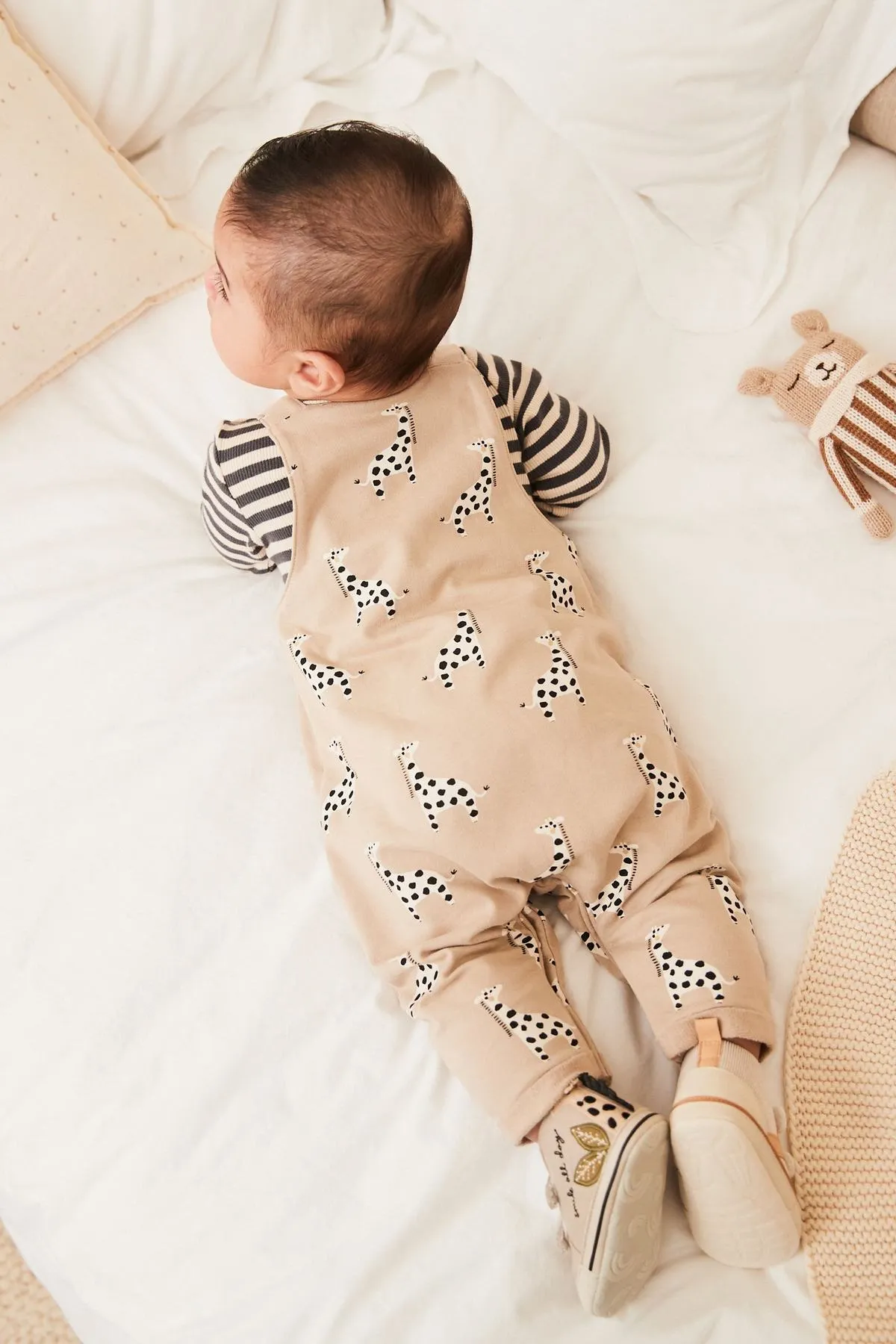 Neutral Baby Printed Dungarees And Jersey Bodysuit Set