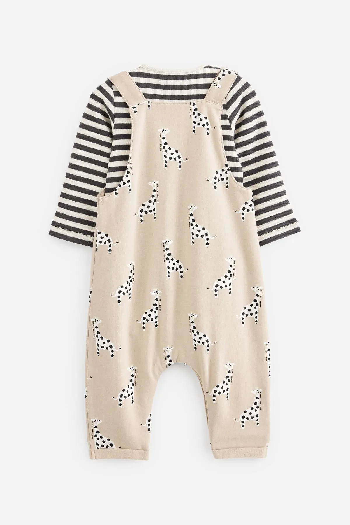 Neutral Baby Printed Dungarees And Jersey Bodysuit Set