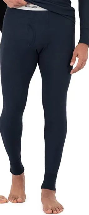 New Fruit of the Loom Mens Classic Midweight Waffle Thermal Bottom, Navy, Sz 2X!