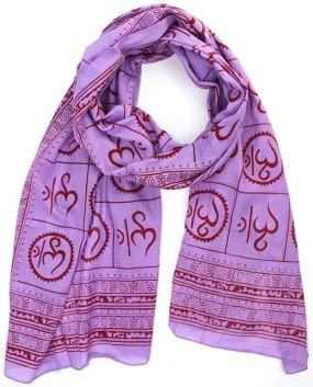 New Om Prayer Scarf in Purple