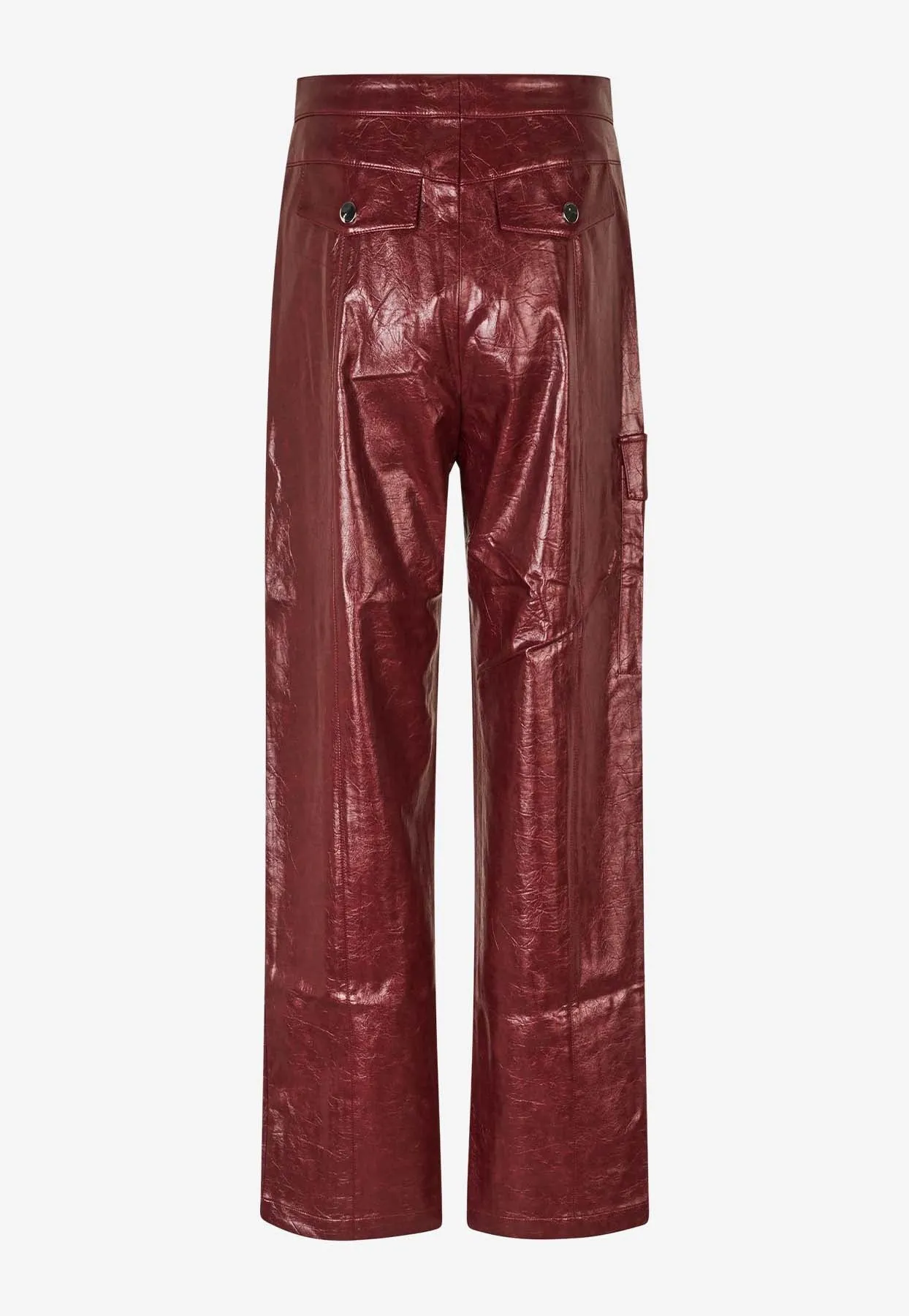 Nuvin Faux Leather Wide-Leg Pants