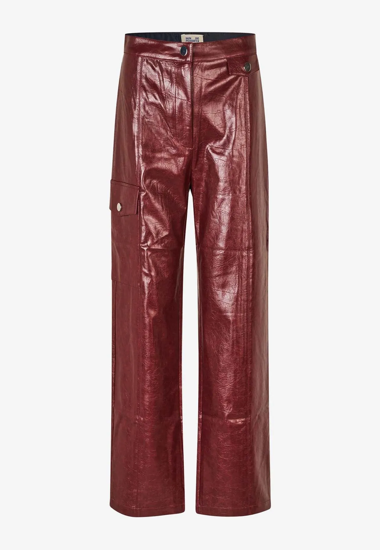 Nuvin Faux Leather Wide-Leg Pants