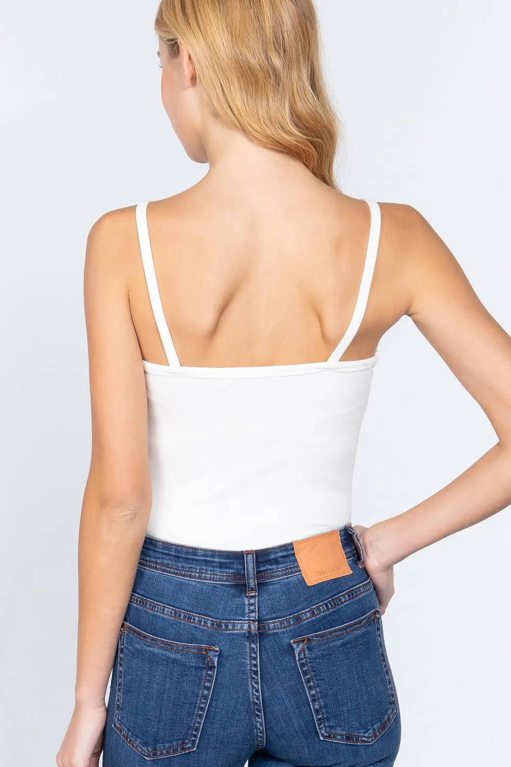 Off White Women's Heavy Rib Cami W/lace Bodysuit