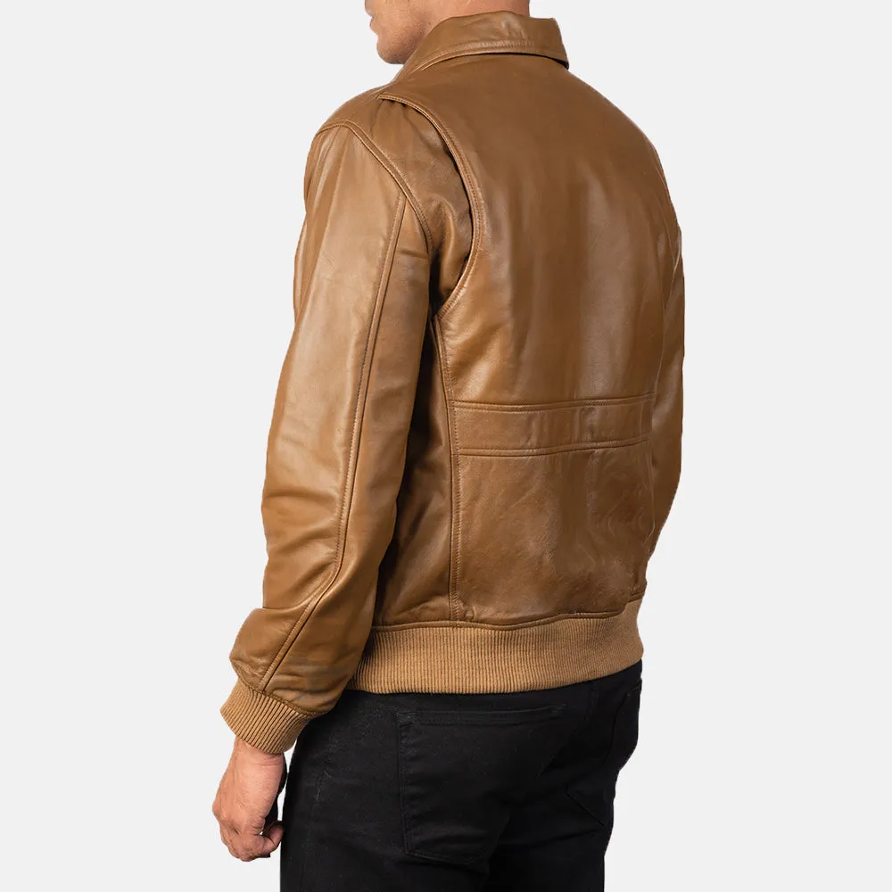 Olive Brown Sheep leather jacket