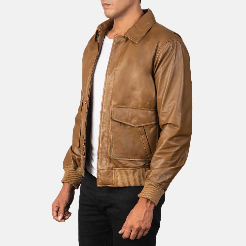 Olive Brown Sheep leather jacket