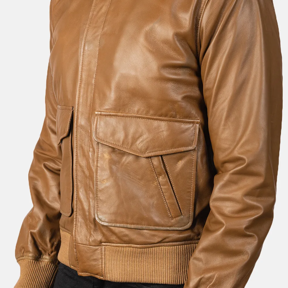 Olive Brown Sheep leather jacket