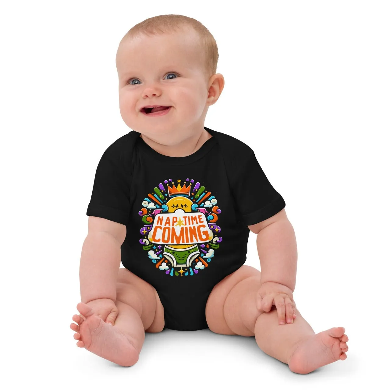 Organic Cotton Baby Bodysuit Nap Time King