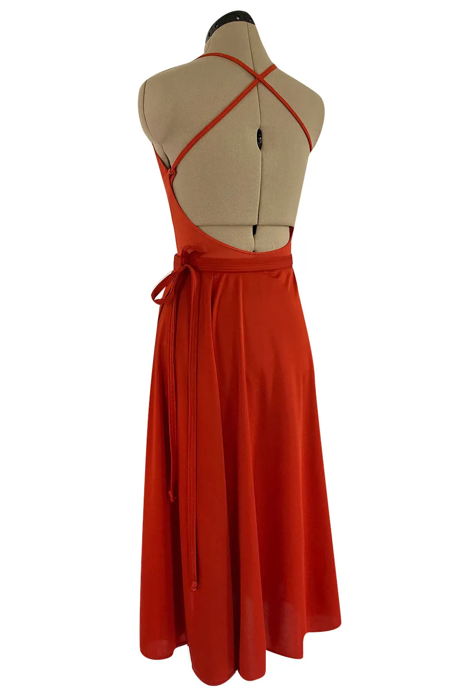 Original 1987 Danskins Deep Rust Coloured Stretch Jersey Bodysuit & Wrap Skirt