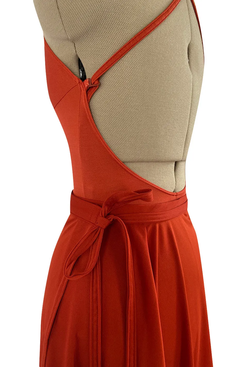 Original 1987 Danskins Deep Rust Coloured Stretch Jersey Bodysuit & Wrap Skirt