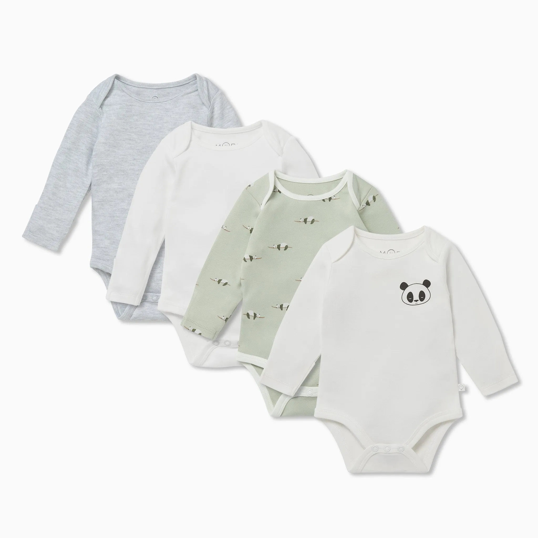Panda Pal Long Sleeve Bodysuit 4 Pack