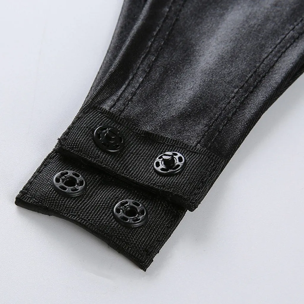 Patent Backless Leather Bodysuit