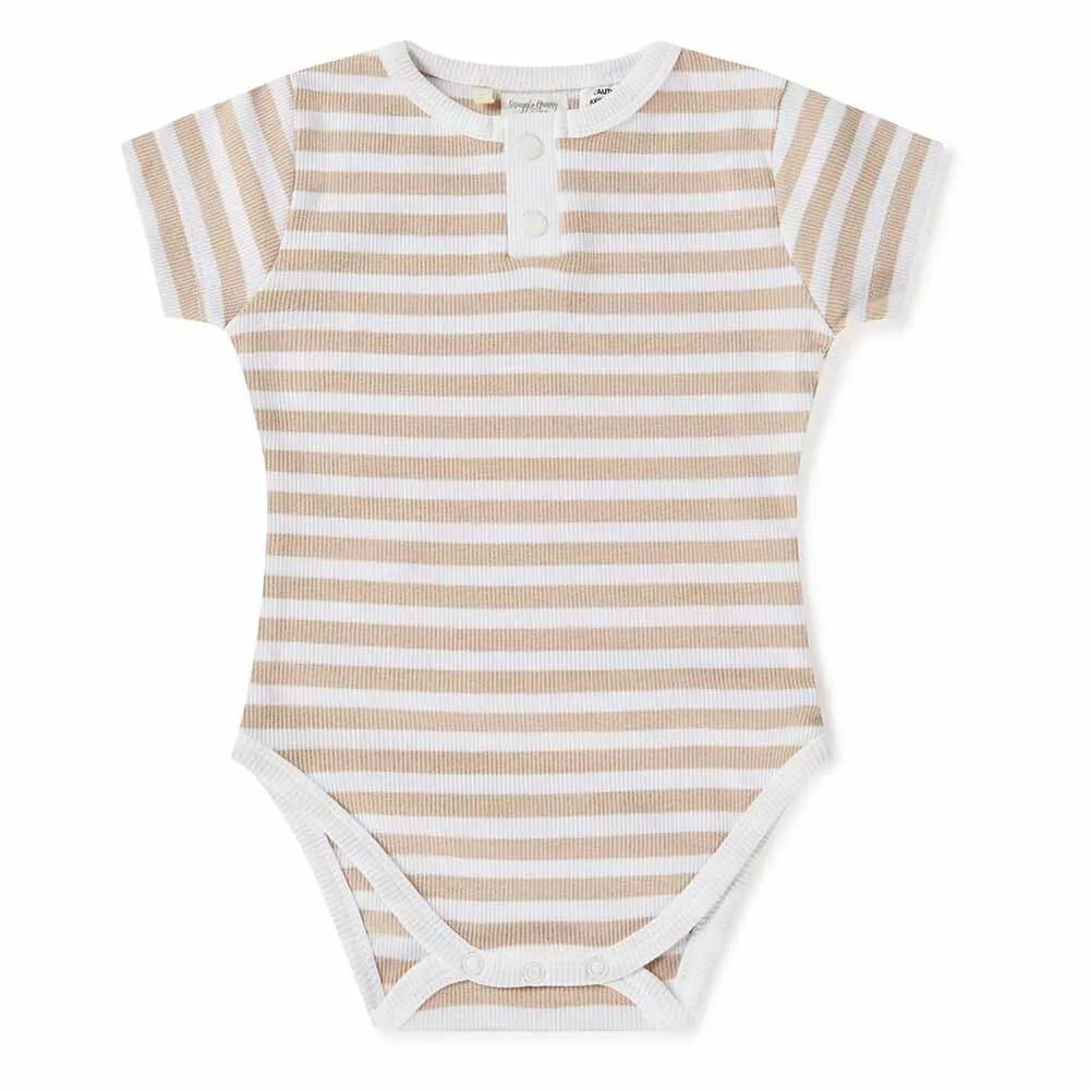 Pebble Stripe Short Sleeve Organic Bodysuit