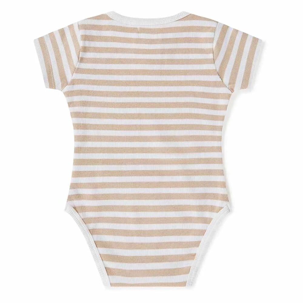 Pebble Stripe Short Sleeve Organic Bodysuit