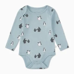 Penguin Print Long Sleeve Bodysuit