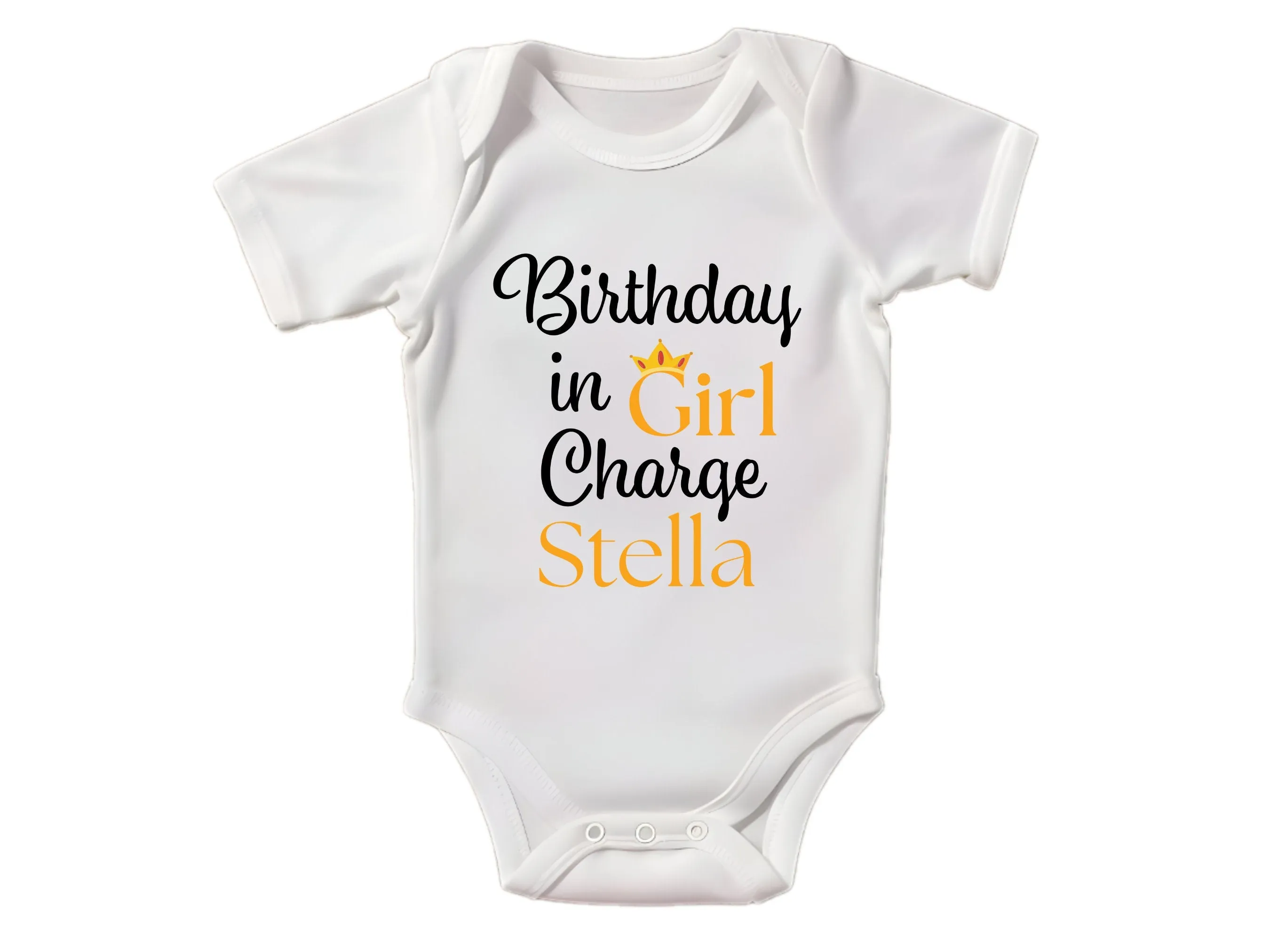 Personalized baby Name Birthday Bodysuit Gift Set for Baby Girls