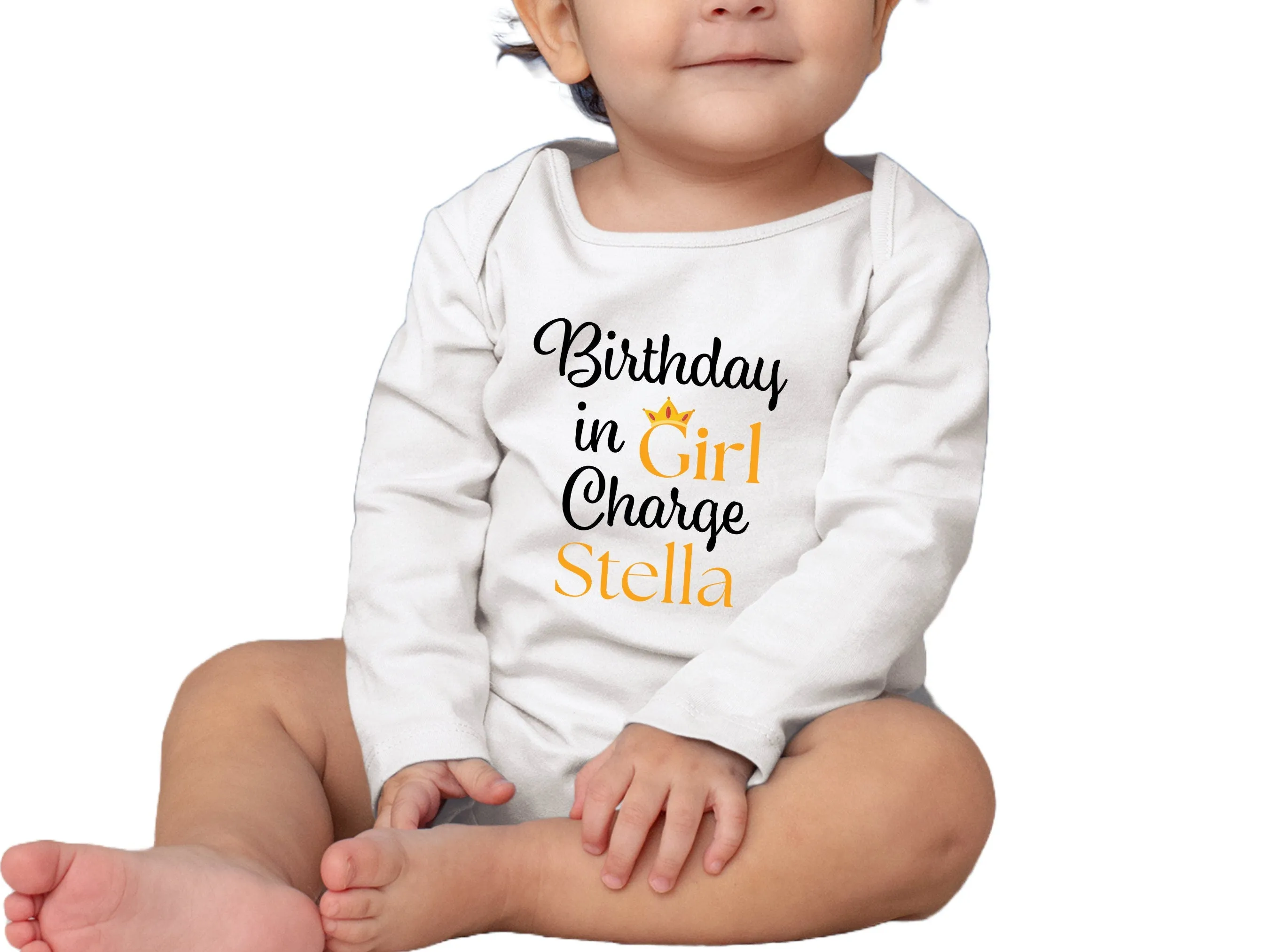 Personalized baby Name Birthday Bodysuit Gift Set for Baby Girls