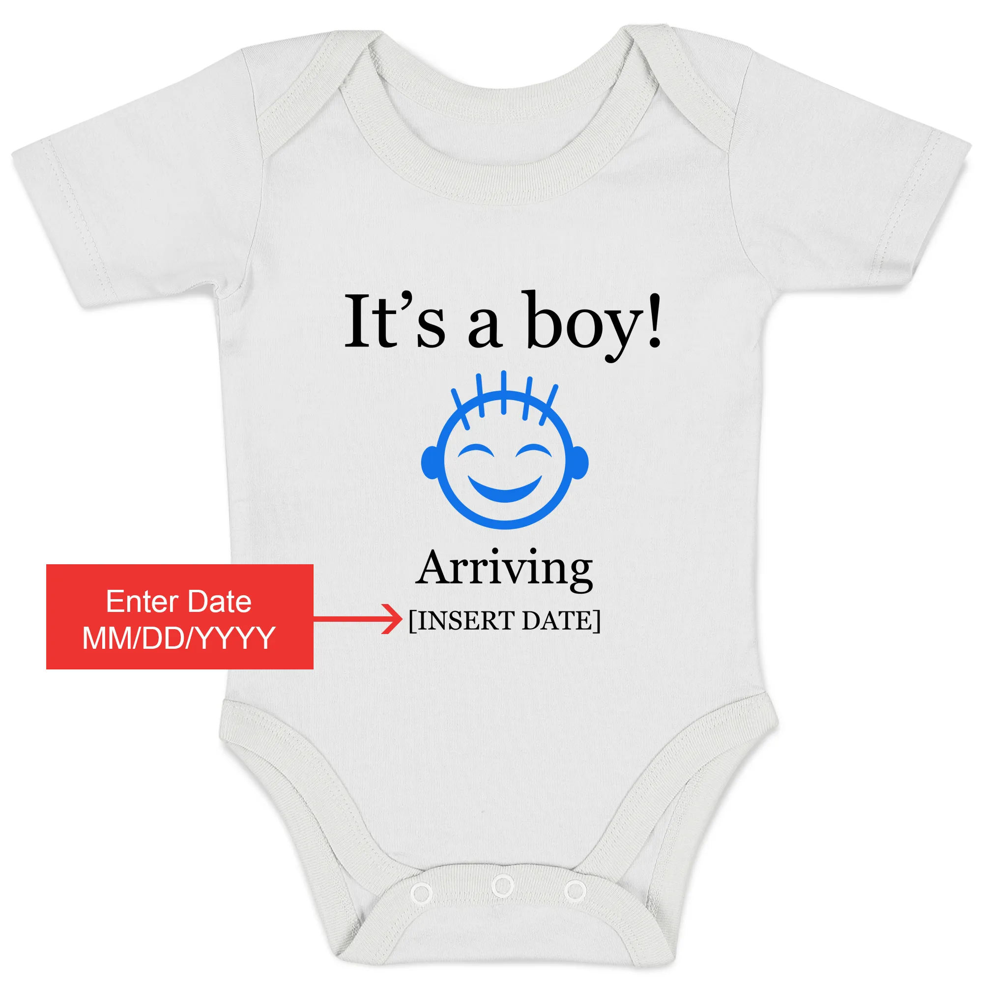 [Personalized] Endanzoo Gender Baby Reveal Organic Baby Bodysuit - It's a BOY