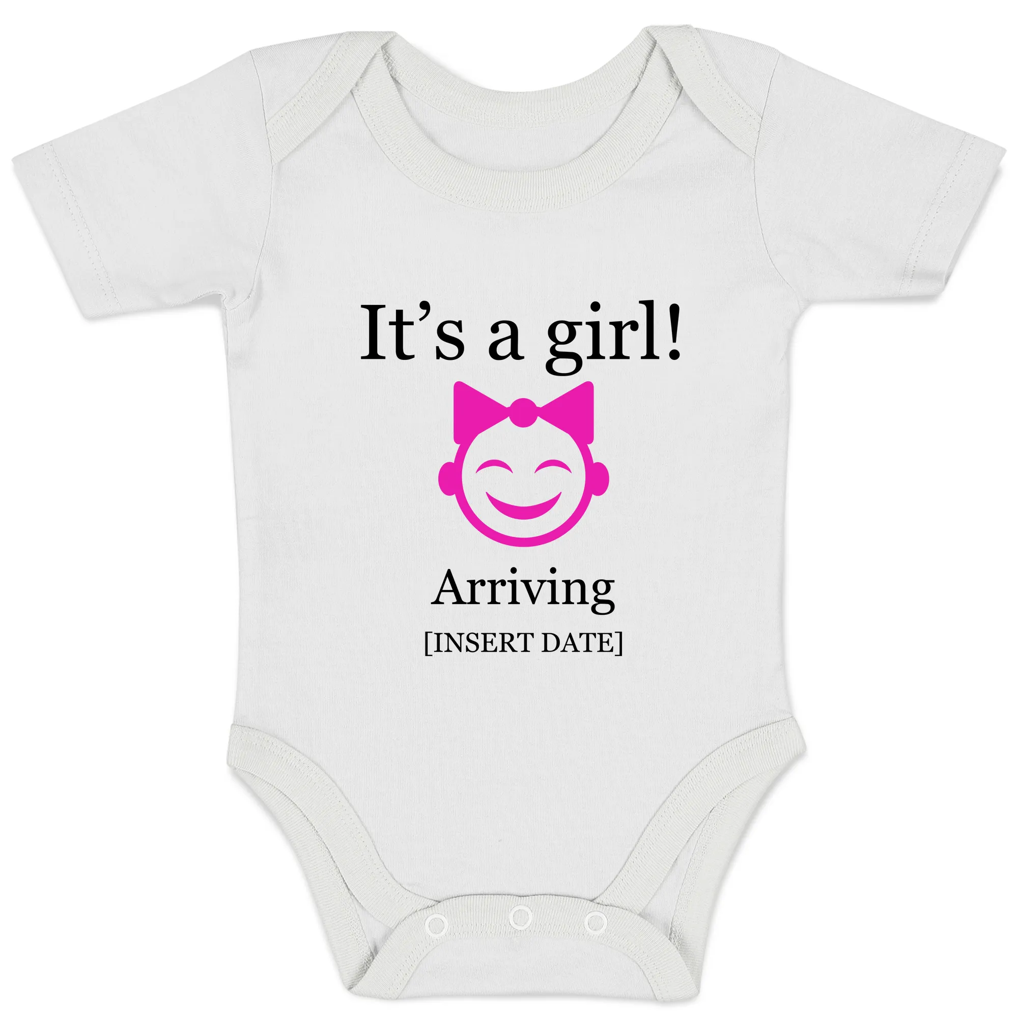 [Personalized] Endanzoo Gender Baby Reveal Organic Baby Bodysuit - It's a GIRL