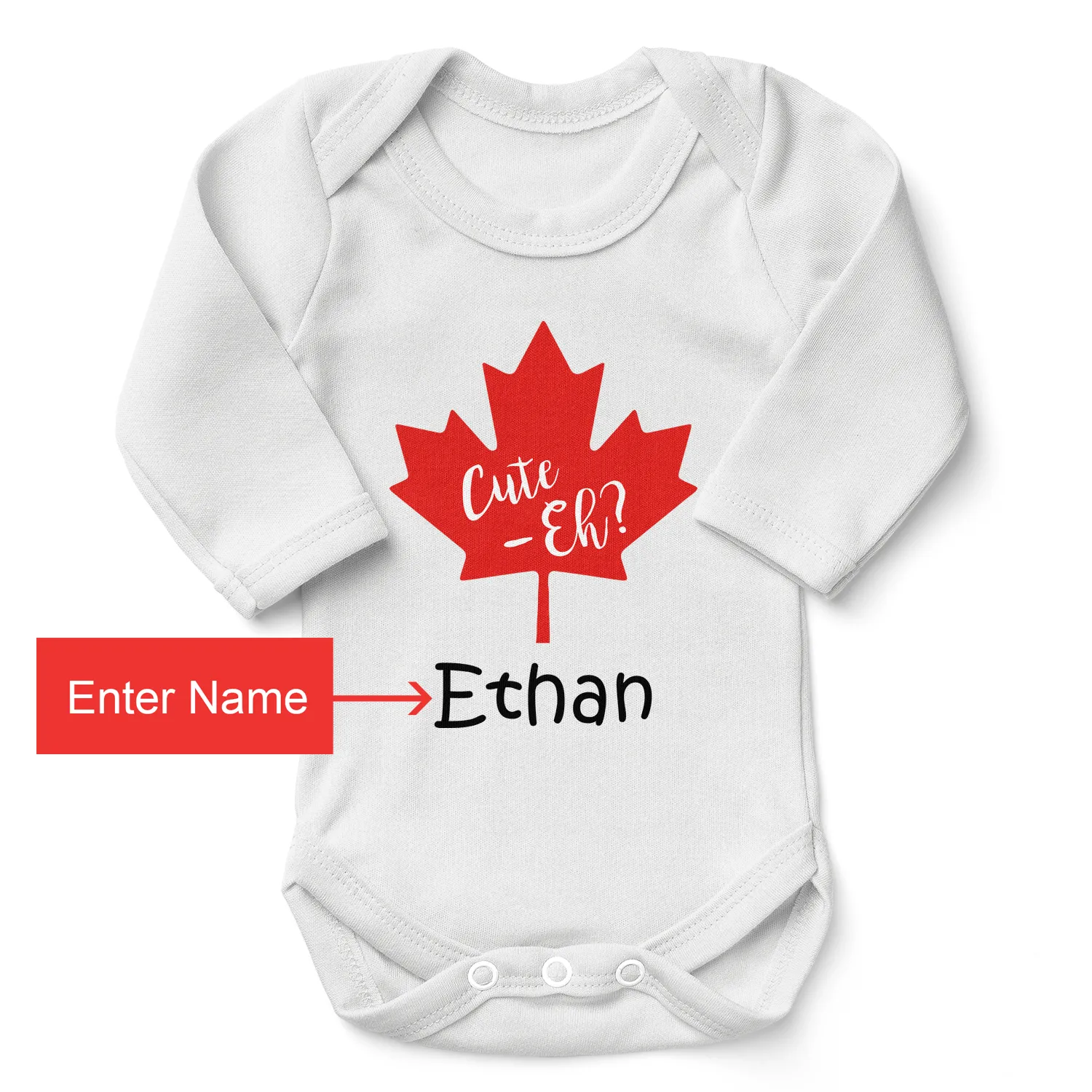 [Personalized] Endanzoo Organic Baby Bodysuit - Canada's Cute Eh