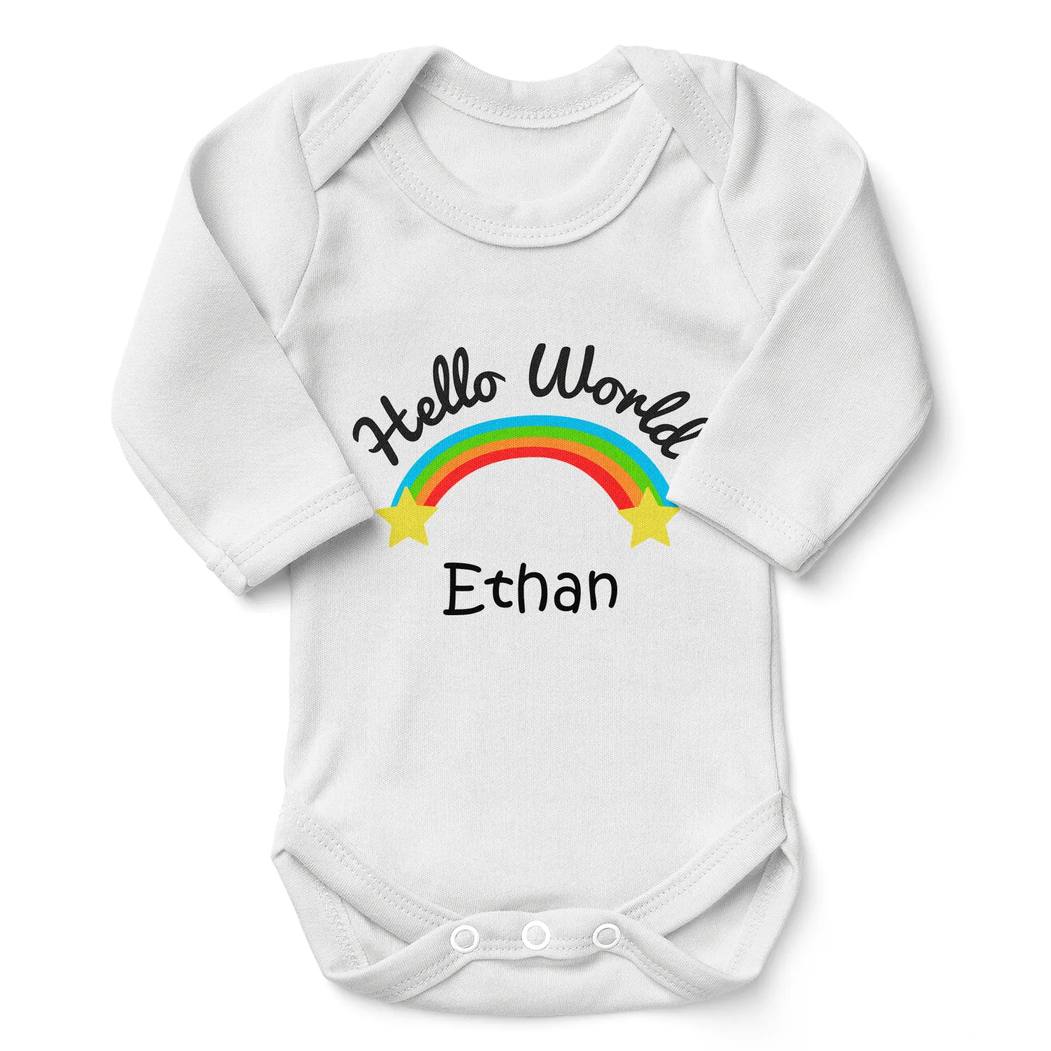 [Personalized] Endanzoo Organic Baby Bodysuit - Hello World