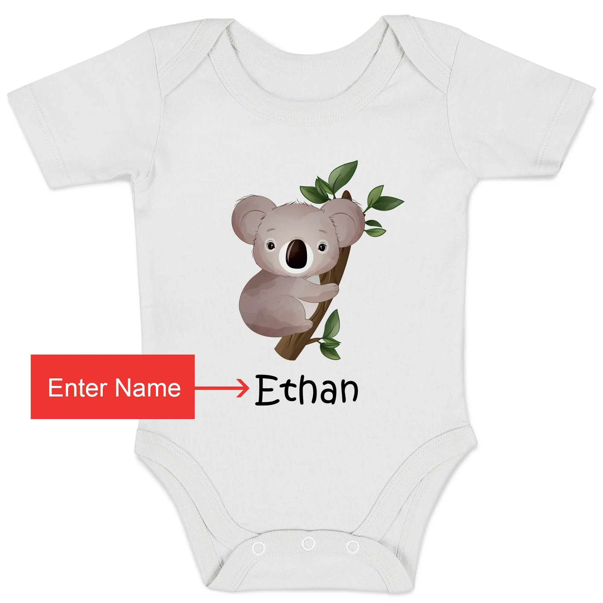 [Personalized] Endanzoo Organic Baby Bodysuit - Koala