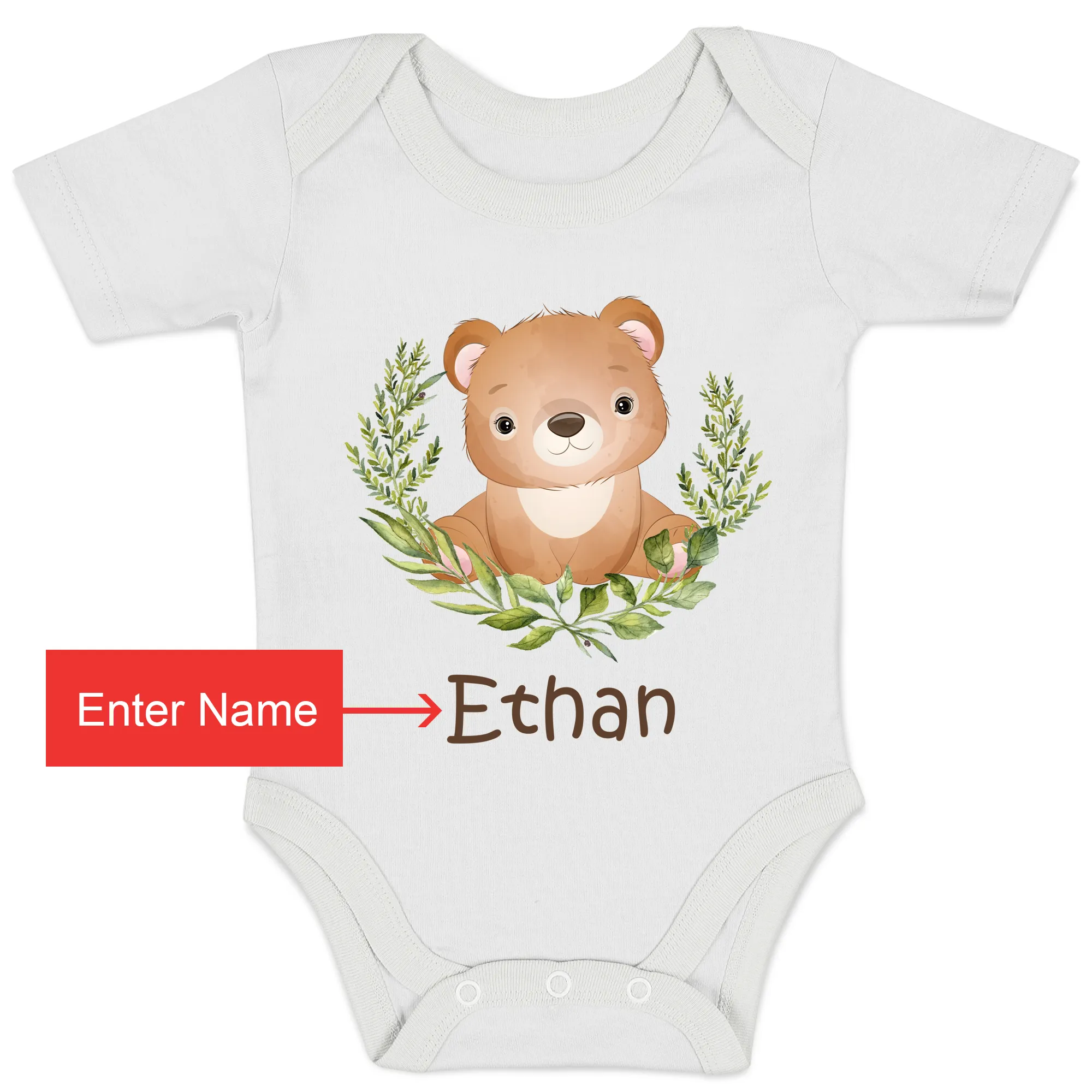 [Personalized] Endanzoo Organic Baby Bodysuit - Little Bear