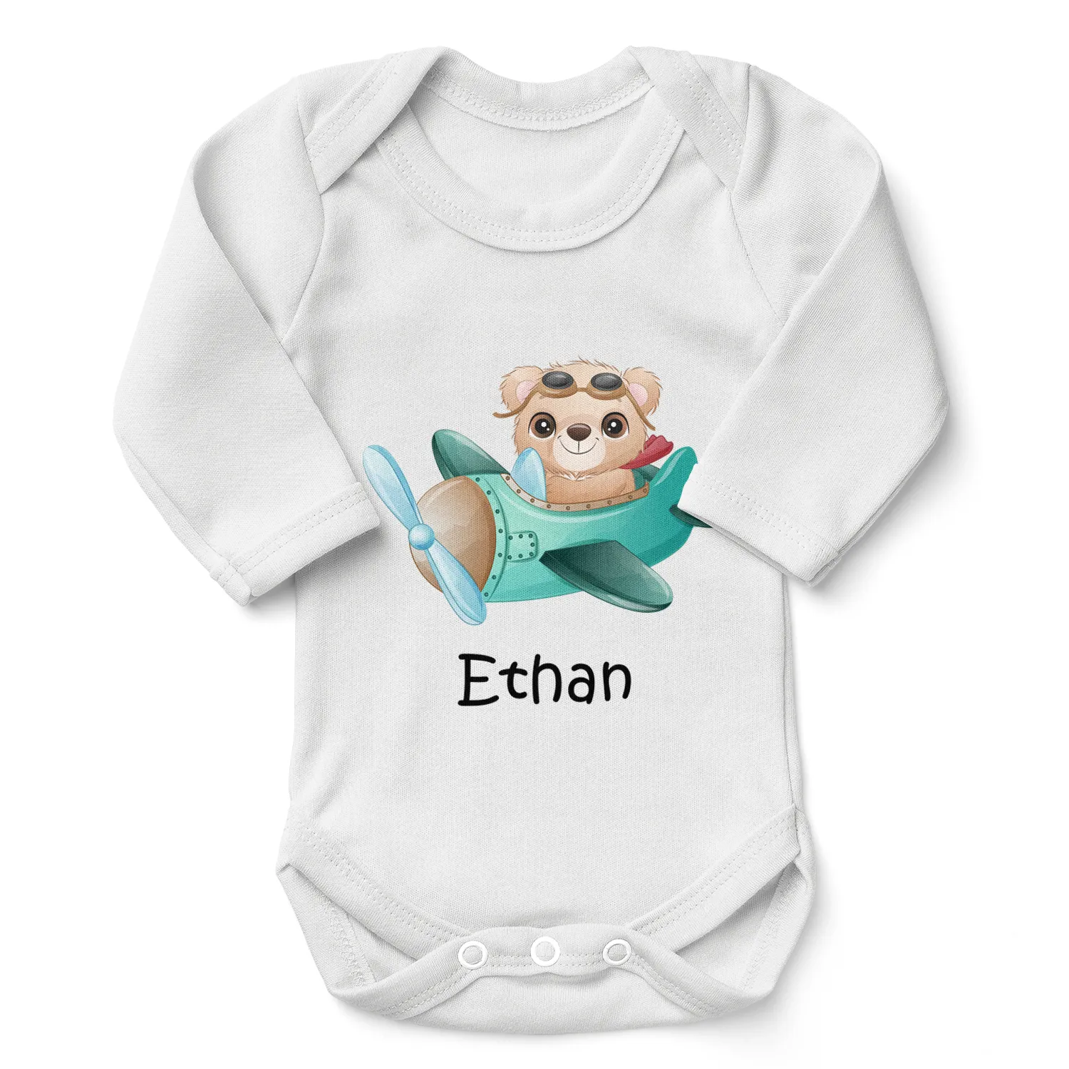 [Personalized] Endanzoo Organic Baby Bodysuit - Little Traveller (Bear)