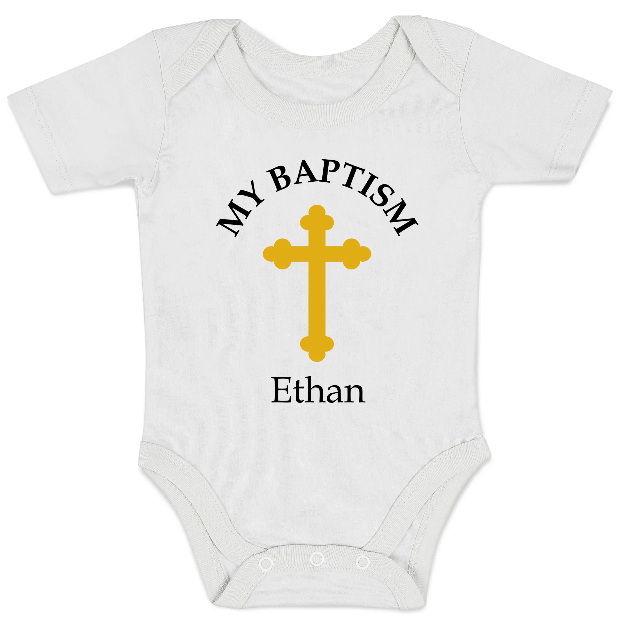 [Personalized] Endanzoo Organic Baby Bodysuit - My Baptism / Christening Day (White)