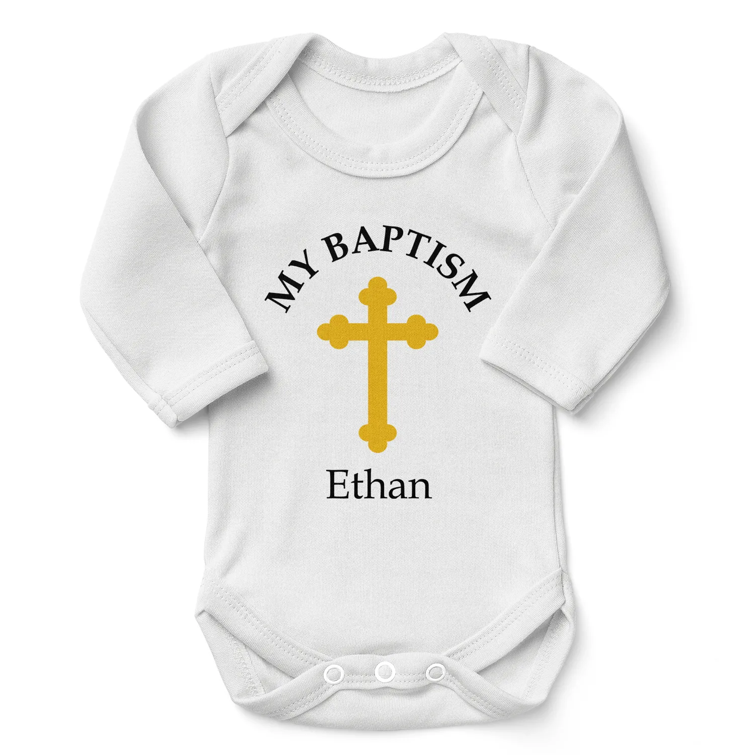 [Personalized] Endanzoo Organic Baby Bodysuit - My Baptism / Christening Day (White)